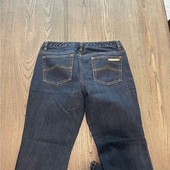 Michael Kors Dark Wash Denim Jeans Flare Leg Size 8 - Picture 10 of 12